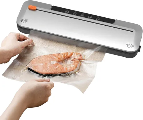Miniatura 8 de Sellador al vacío portátil para el hogar, máquina de conservación de alimentos con sellado hermético, diseño a prueba de fugas, incluye un cortador