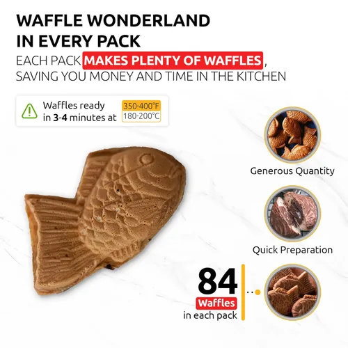 Miniatura 2 de OldSoul Professional Taiyaki Waffle Mix Sin gluten y vegano Crujiente Sabor chocolate 5 libras 84 waffles (5 libras, sin gluten y vegano)