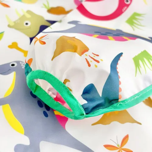Miniatura 8 de PandaEar Paquete de 5 baberos de manga larga para bebé, babero impermeable de manga completa para bebés de 6 a 36 meses