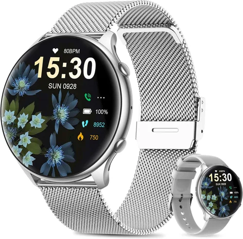 Miniatura 8 de Relojes inteligentes para mujer con rastreador de ciclo menstrual, reloj inteligente de 1.39 pulgadas, monitor de frecuencia cardíaca/sueño