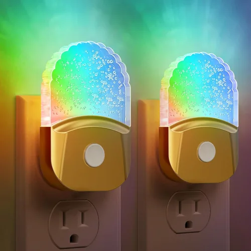 Miniatura 9 de Briignite Luz Nocturna LED, Luces Nocturnas que se Enchufan a la Pared, Luz Nocturna para Niños, Paquete de 2 Unidades, Luz Nocturna Amarilla Ámbar