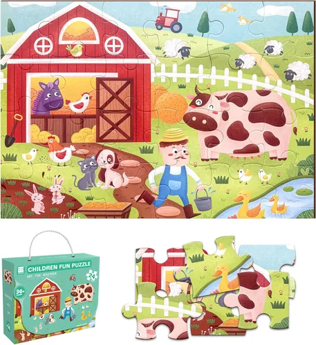 Miniatura 14 de Rompecabezas de piso jumbo para niños, rompecabezas grandes de 24 piezas para niños de 3 a 5 años, juguetes de aprendizaje y educación preescolar