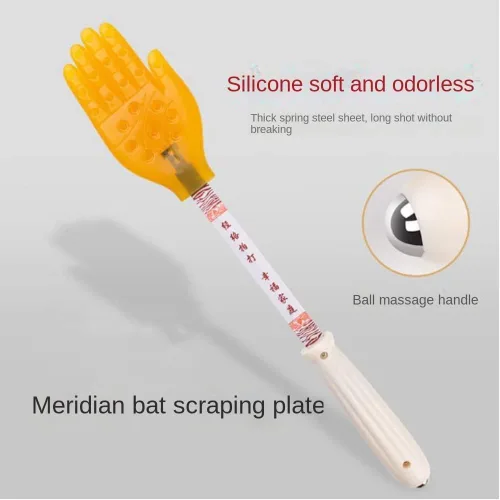 Miniatura 4 de Pai Sha Board Multifunción Pai Sha Board Silicona Cinco Dedos Meridiano palmaditas Pequeña Mano Amarilla Masaje de Silicona Masaje Stick