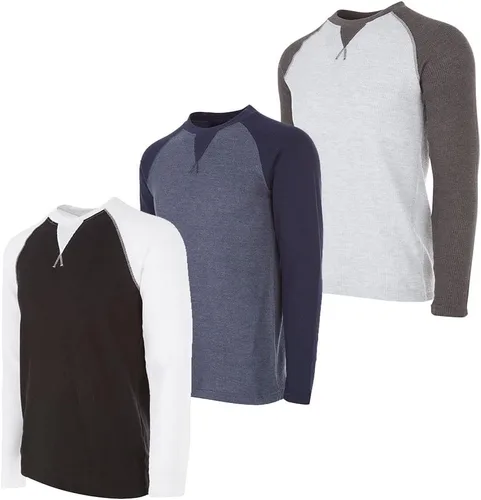 Miniatura 31 de DARESAY Paquete de 3: camiseta térmica de manga larga para hombre, camisetas de manga larga Henley & Crew para hombre, camisetas de manga larga