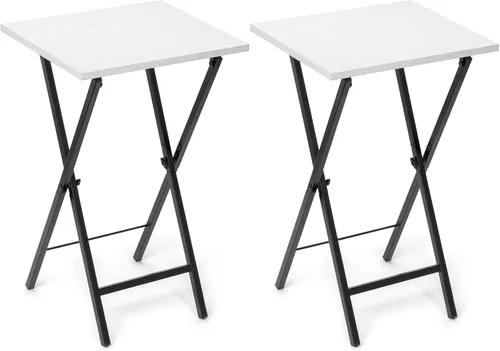 Miniatura 7 de Acovy Juego de 2 Mesas Bandeja para TV, Bandeja de Cena para TV, Mesa Plegable, Mesas-Bandeja de TV Plegables, Mesa Auxiliar para Cama, Sofá