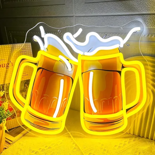 Miniatura 11 de Letrero de neón Cheers para decoración de pared, letrero de luz de neón LED para bar, letrero de neón USB alimentado para decoración de pared