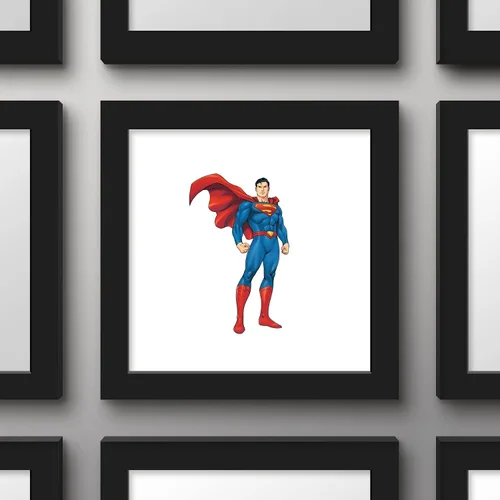 Miniatura 2 de Trends International Gallery Pops DC Comics Superman - Póster artístico de pared con pose de héroe, 12 x 12 pulgadas, versión enmarcada en negro