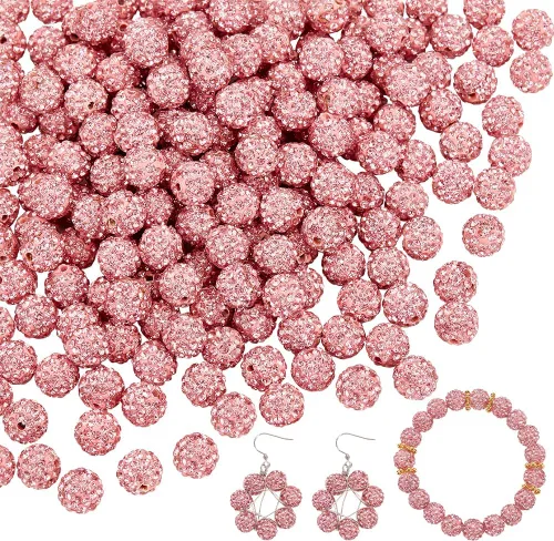 Miniatura 17 de Pandahall - Bolas de arcilla de 10 mm, tipo discoteca con 100 unidades, cuentas de polímero de arcilla con diamantes de imitación, creaciones Azul