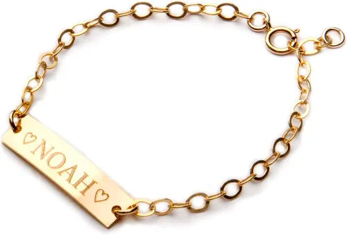 Pulsera personalizada con nombre de bebé, pulsera ajustable de identificación para bebé, regalo personalizado para niña niño, relleno de oro de 14
