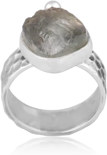 Miniatura 14 de Anillo trenzado de plata esterlina 925 con piedras preciosas crudas para mujer, joyería hecha a mano