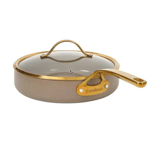 Miniatura 14 de Bloomhouse - Dos veces ganador de los Favoritos de Oprah - Sartén antiadherente de aluminio pesado de 6 QT Premium PFA libre con tapa para Crema
