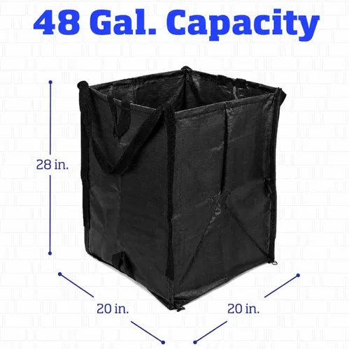 Miniatura 3 de DURASACK Heavy Duty Home and Yard Bags 48-Gallon Reusable Self-Standing Lawn and Leaf Bags Garbage Can with Reinforced Handles, Black