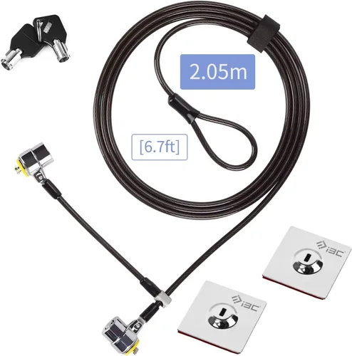 Miniatura 6 de Candado para laptop, cable de bloqueo de seguridad con llaves y placa de anclaje, bloqueo antirrobo para electrónica de negocios, monitores