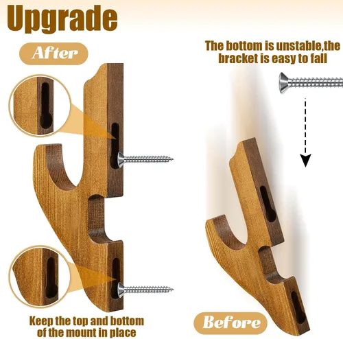 Miniatura 2 de Chunful - 2 piezas de soporte de pared para espada, soporte de katana, soporte de 1 nivel, soporte de katana de madera ajustable para exhibición