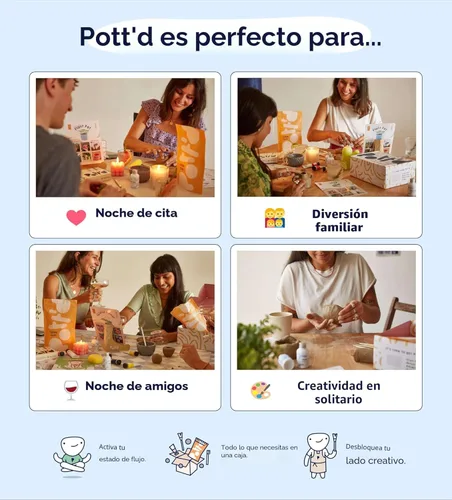 Miniatura 5 de Pott'd Arcilla que se seca al aire para adultos. Kit de cerámica casera para principiantes para adultos. Kit de manualidades DIY para adultos. El