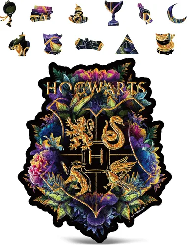 Miniatura 10 de CRAFTHUB Rompecabezas de Harry Potter – Castillo de Hogwarts A3 – Rompecabezas de madera para adultos – 155 piezas de formas únicas – Mercancía