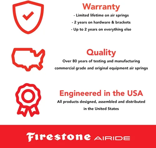 Miniatura 6 de Firestone Airide 2715 Red Label - Kit de resortes de aire traseros para chasis de cabina C3500HD 2012-2025 5-150 PSI Capacidad de carga de 7,500