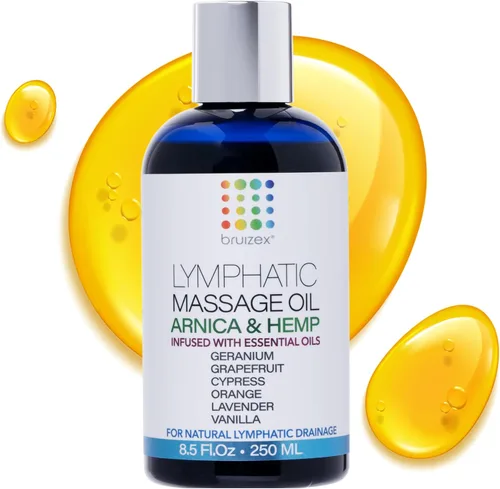 Miniatura 11 de Aceite de masaje de drenaje linfático con árnica y aceite de coco, mentol refrescante para alivio, recuperación poscirugía y lipedema, liposucción