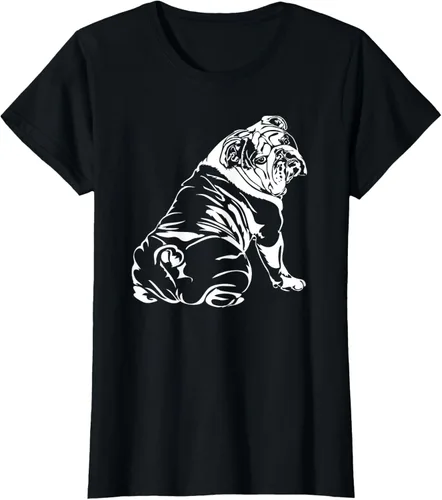Miniatura 34 de Gracioso Bulldog Inglés playera perro Hund playera regalo, Azul (Heather blue)