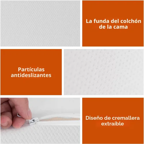 Miniatura 6 de PayLessHere Colchón individual de 5 pulgadas, colchón de espuma viscoelástica de gel de firmeza media, color blanco, con funda de cremallera