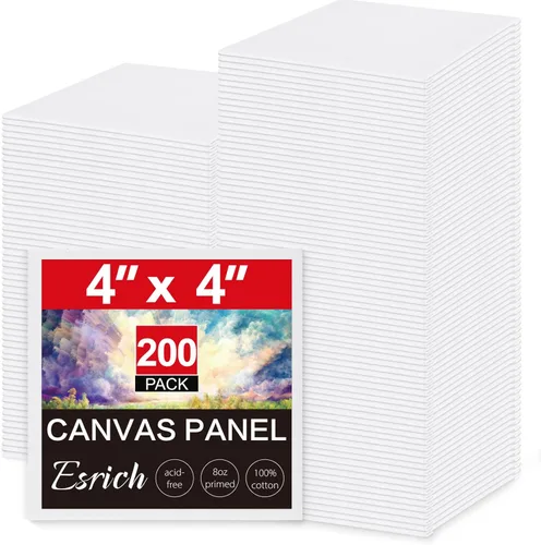 Miniatura 14 de ESRICH Lienzos para pintar de 8 x 10 pulgadas, paquete de 14 tableros de lienzo en blanco a granel, lienzo de algodón para pintura al óleo, acrílico