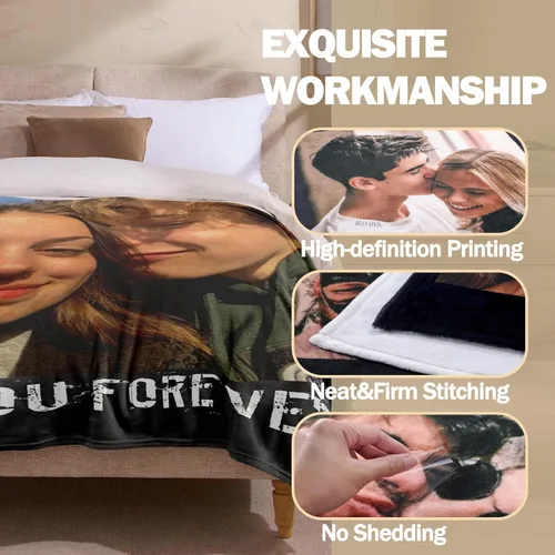 Miniatura 3 de Envío al día siguiente, manta personalizada para parejas con fotos, manta de franela personalizada, regalos para novio, novia, manta personalizada