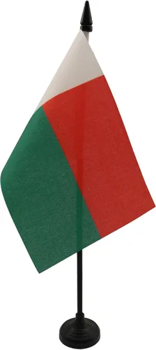 Miniatura 37 de AZ FLAG Sierra Leone Bandera de mesa 5'' x 8'' - Bandera de escritorio de Sierra Leona 21 x 14 cm - Bastón y base de plástico negro