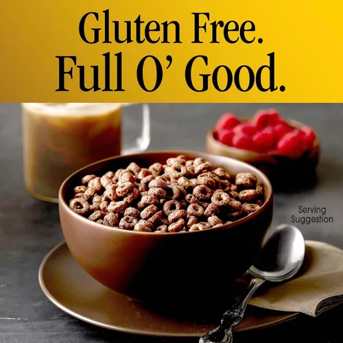 Miniatura 5 de Chocolate Cheerios, Cereal de desayuno sin gluten saludable para el corazón, hecho con avena de grano entero, tamaño familiar, 19.2 onzas