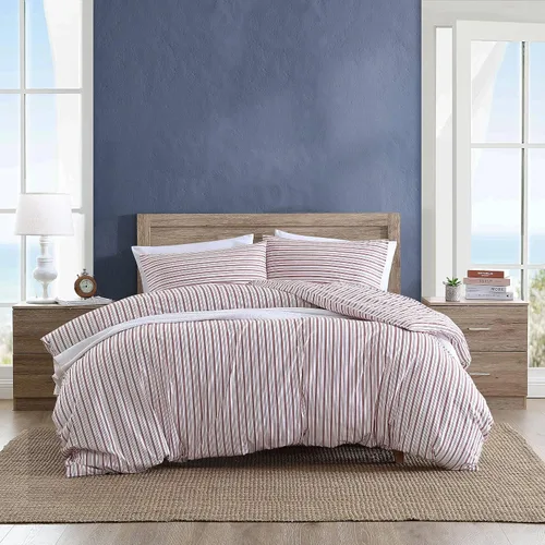 Miniatura 9 de Nautica - Funda de edredón tamaño individual, ropa de cama reversible de algodón con cierre de botón, decoración casual del hogar para todas