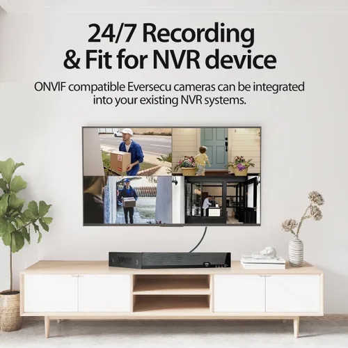 Miniatura 5 de EVERSECU Cámara bala WiFi con cable 2K, lente gran angular de 0.110 in, audio de 2 vías, visión nocturna, alarma de detección de movimiento