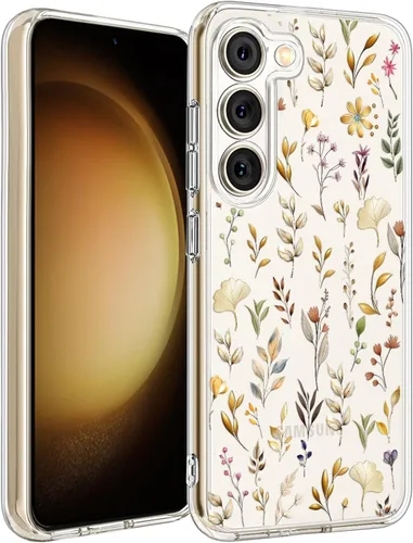 Miniatura 16 de Unov Funda compatible con Galaxy S23 transparente con diseño de TPU suave, absorción de golpes, patrón delgado en relieve protector de 6.1 pulgadas