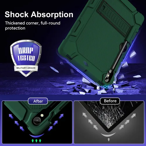 Miniatura 5 de Funda para Samsung Galaxy Tab S10 Lite/ S10 FE/ S9 FE 5G 10.9 Pulgadas/Galaxy Tab S9 11 Pulgadas 2023, Funda Protectora a Prueba de Golpes con Negro