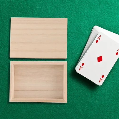 Miniatura 2 de Totority Naipes Caja de madera Organizador de almacenamiento de tarjetas Estuches de póquer Soporte vacío Contenedor de caramelo Vacío Lake District