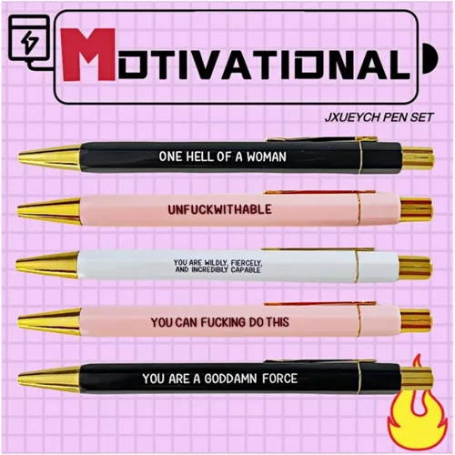 Miniatura 8 de Jxueych Bolígrafos Divertidos 5 unidades, tinta negra, punta mediana de 1.0mm, regalos divertidos de oficina para compañeros de trabajo, bolígrafos