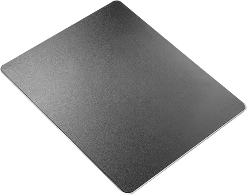 Vaydeer Alfombrilla de mouse de metal duro para escritorio, alfombrilla de mouse de aluminio de metal negro, suave, mágica, ultra delgada, doble