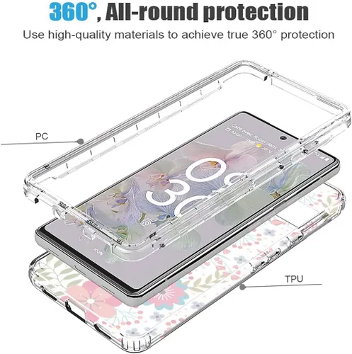 Miniatura 3 de Funda para Pixel 6A, (no compatible con Pixel 6) GX7AS con protector de pantalla de vidrio templado, suave 360 cuerpo completo a prueba de golpes
