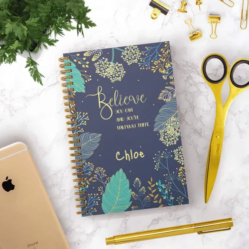 Miniatura 8 de Believe You Can - Planificador y organizador personalizado de tapa dura mensual y semanal, 1 año completo, enero-diciembre con fecha u opción sin