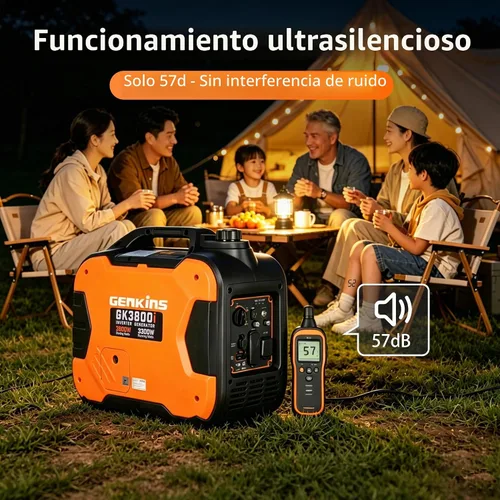Miniatura 6 de Genkins Generador portátil de inversor de 3800 vatios ultra silencioso listo para RV, de emergencia, para respaldo en el hogar, recreación, etc. A
