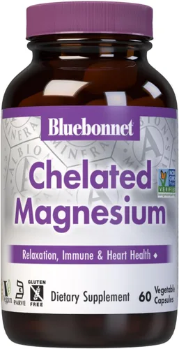 Miniatura 10 de Bluebonnet Nutrition Albion Magnesio Quelado Tamponado 200 mg, Óxido de Magnesio, Alivio del Estrés, Vegano, Sin OGM, Sin Gluten, Sin Soja, Sin