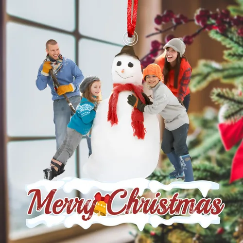 Miniatura 7 de Adorno personalizado para tu foto, adornos de Navidad con foto personalizada, adorno familiar personalizado, regalo para árbol de Navidad, chimenea