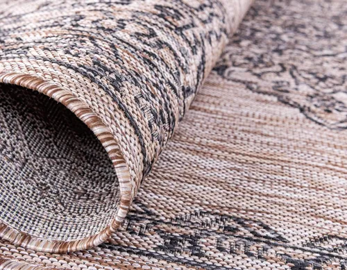 Miniatura 5 de Unique Loom Outdoor Traditional Collection - Alfombra de área antigua (4 pies 1 pulgada x 6 pies 1 pulgada, rectangular, beige y negro)