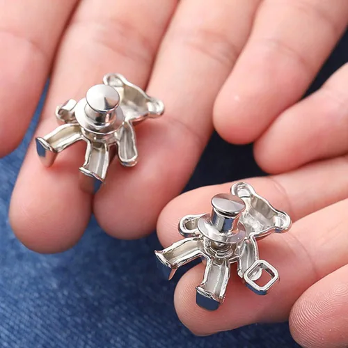 Miniatura 5 de 8 pares de bonitos botones de oso para ropa, pantalones, sin costura, cintura desmontable, ajuste corporal, hebillas de apriete, accesorios de ropa
