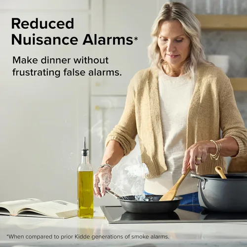 Miniatura 7 de Kidde Smart Smoke and Carbon Monoxide Detector, Ring App Enabled for Real-Time Notifications, Hardwired Alarm, AA Backup Battery