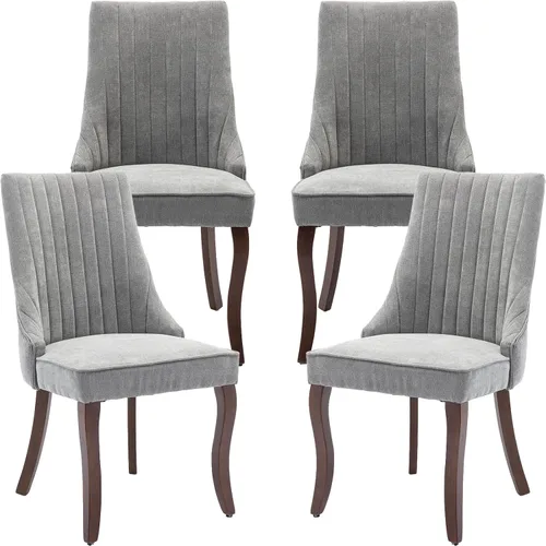 Miniatura 19 de ODUSE-DAILY Juego de 2 sillas de comedor de mediados del siglo en color beige, juego de 2 sillas modernas para cocina y comedor, sillas tapizadas