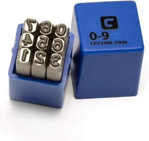 Miniatura 15 de Capri Tools Juego profesional de sellos de letras y números de 1/4 pulgadas, 36 piezas