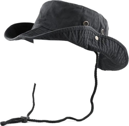 Miniatura 5 de The Hat Depot - Sombrero de safari, de algodón lavado a la piedra, de ala ancha, plegable, doble cara y sombrero de pesca