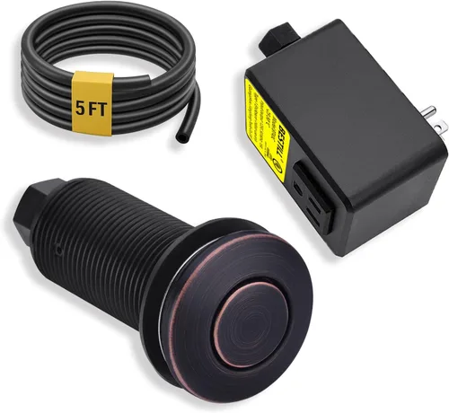 Miniatura 19 de Kit de interruptor de aire para eliminación de basura BESTILL - Certificado UL, botón de presión de 3.6" de largo en acero inoxidable con acabado