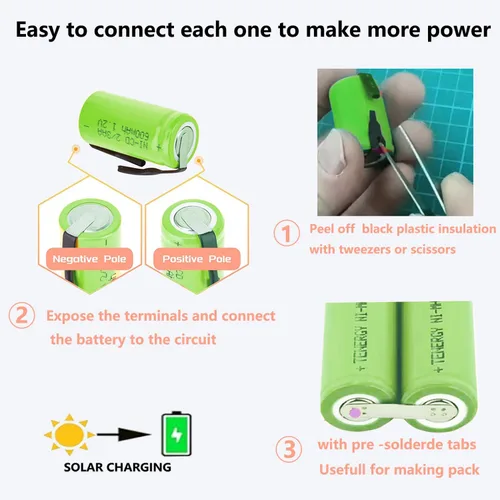 Miniatura 2 de AA Ni-Cd 1.2V 2/3AA 600mAh Batería Recargable - 6pcs Verde