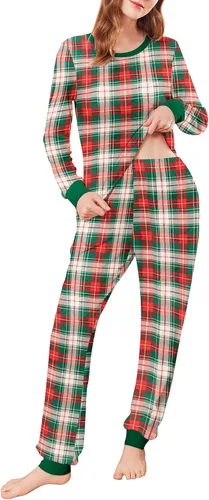 Miniatura 183 de Ekouaer Conjunto de pijama de manga larga para mujer, ropa de dormir suave con cuello redondo y bolsillos