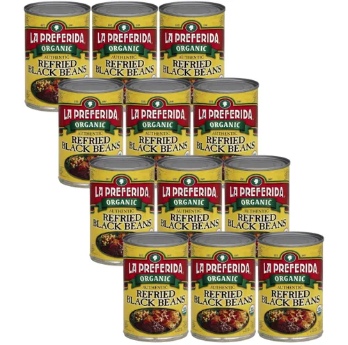 Miniatura 10 de La Preferida Frijoles Refritos Negro Orgánico, 15 oz (Paquete de 3)